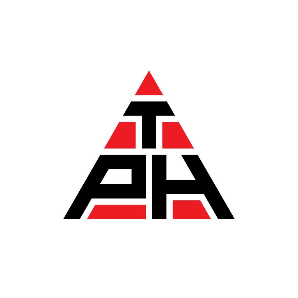 design de logotipo de letra triângulo tph com forma de triângulo. monograma de design de logotipo de triângulo tph. modelo de logotipo de vetor de triângulo tph com cor vermelha. tph logotipo triangular logotipo simples, elegante e luxuoso.