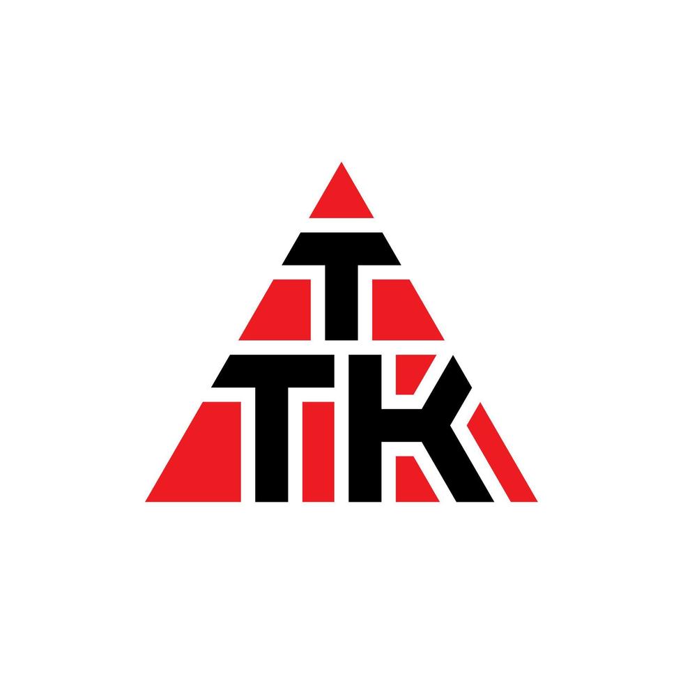 design de logotipo de letra de triângulo ttk com forma de triângulo. monograma de design de logotipo de triângulo ttk. modelo de logotipo de vetor triângulo ttk com cor vermelha. ttk logotipo triangular logotipo simples, elegante e luxuoso.