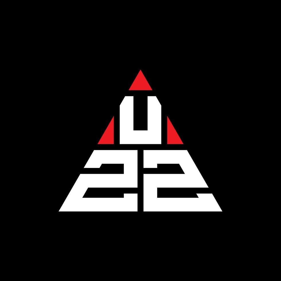 design de logotipo de letra de triângulo uzz com forma de triângulo. monograma de design de logotipo de triângulo uzz. modelo de logotipo de vetor de triângulo uzz com cor vermelha. logotipo triangular uzz logotipo simples, elegante e luxuoso.
