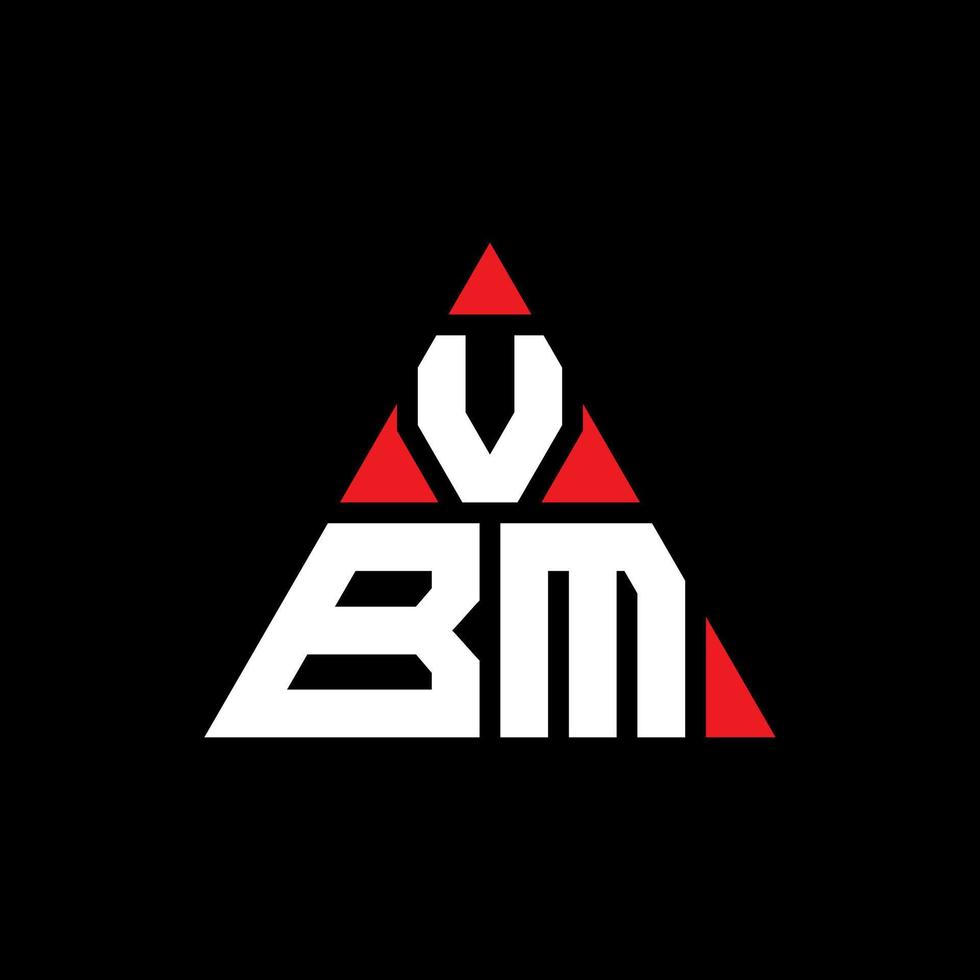 design de logotipo de letra de triângulo vbm com forma de triângulo. monograma de design de logotipo de triângulo vbm. modelo de logotipo de vetor de triângulo vbm com cor vermelha. logotipo triangular vbm logotipo simples, elegante e luxuoso.