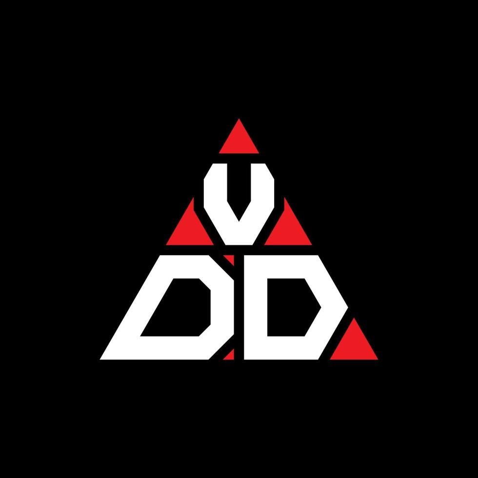 design de logotipo de letra de triângulo vdd com forma de triângulo. monograma de design de logotipo de triângulo vdd. modelo de logotipo de vetor de triângulo vdd com cor vermelha. logotipo triangular vdd logotipo simples, elegante e luxuoso.