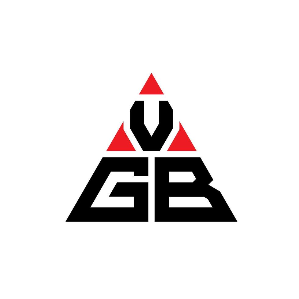 design de logotipo de letra de triângulo vgb com forma de triângulo. monograma de design de logotipo de triângulo vgb. modelo de logotipo de vetor de triângulo vgb com cor vermelha. logotipo triangular vgb logotipo simples, elegante e luxuoso.