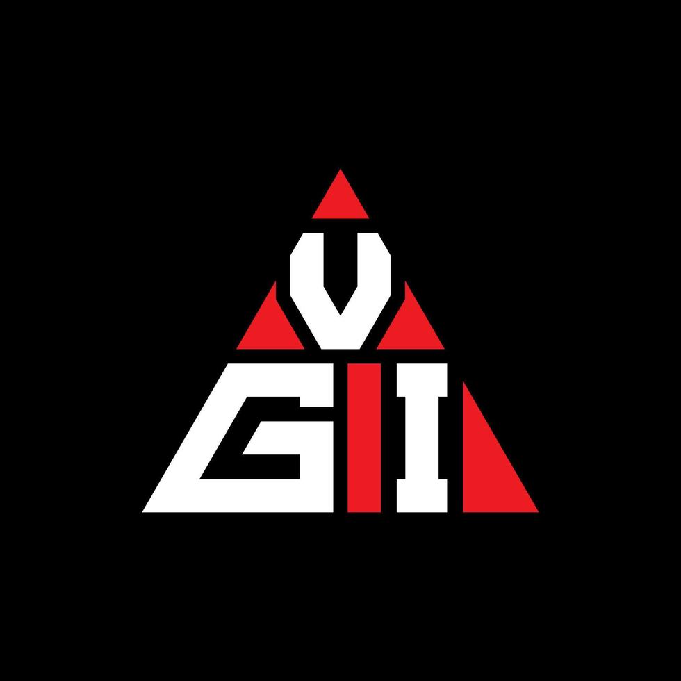 design de logotipo de letra de triângulo vgi com forma de triângulo. monograma de design de logotipo de triângulo vgi. modelo de logotipo de vetor de triângulo vgi com cor vermelha. logotipo triangular vgi logotipo simples, elegante e luxuoso.