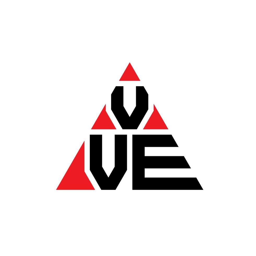 design de logotipo de letra de triângulo vve com forma de triângulo. monograma de design de logotipo de triângulo vve. modelo de logotipo de vetor de triângulo vve com cor vermelha. vve logotipo triangular logotipo simples, elegante e luxuoso.