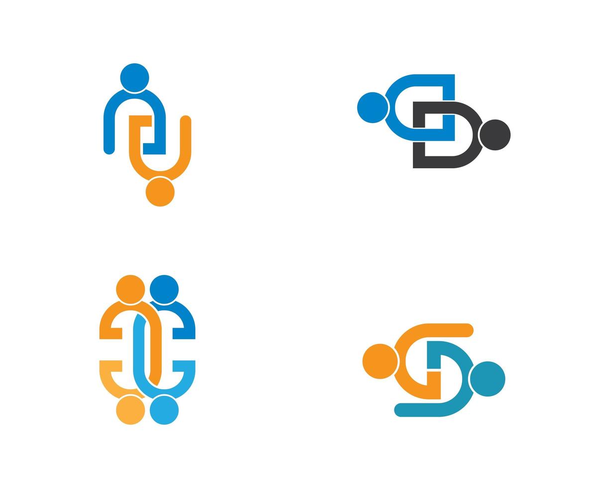 conjunto de ícones de logotipo de conexão vetor