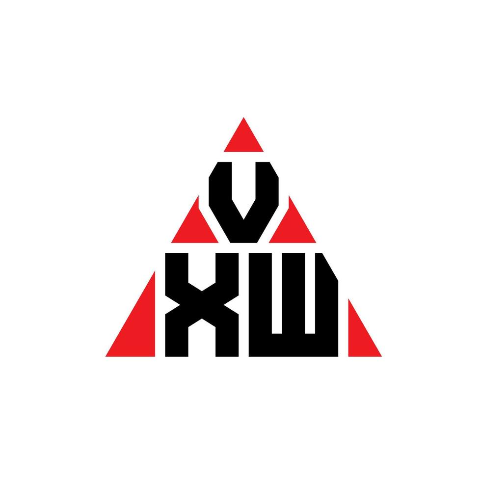 design de logotipo de letra de triângulo vxw com forma de triângulo. monograma de design de logotipo de triângulo vxw. modelo de logotipo de vetor de triângulo vxw com cor vermelha. logotipo triangular vxw logotipo simples, elegante e luxuoso.