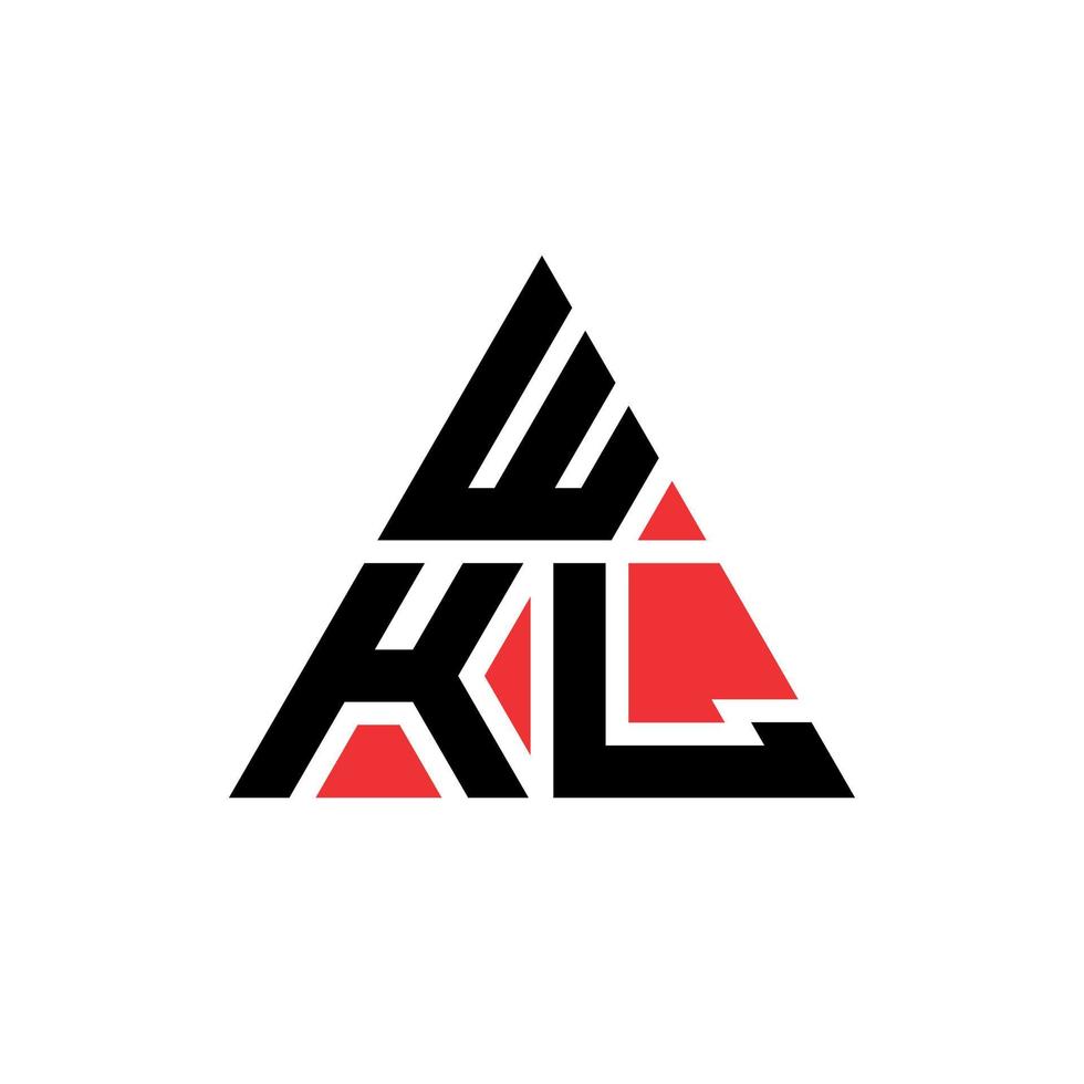 design de logotipo de letra triângulo wkl com forma de triângulo. monograma de design de logotipo de triângulo wkl. modelo de logotipo de vetor de triângulo wkl com cor vermelha. logotipo triangular wkl logotipo simples, elegante e luxuoso.