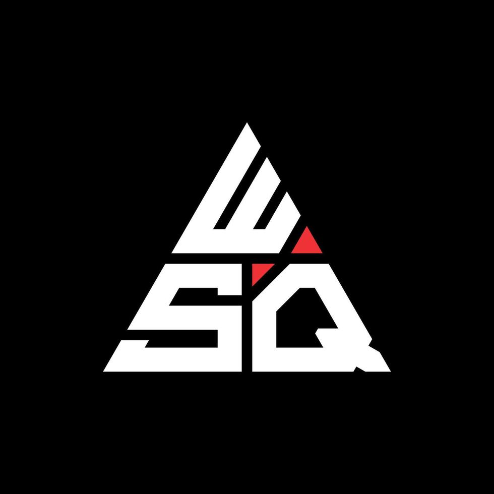 design de logotipo de letra triangular wsq com forma de triângulo. monograma de design de logotipo de triângulo wsq. modelo de logotipo de vetor de triângulo wsq com cor vermelha. logotipo triangular wsq logotipo simples, elegante e luxuoso.