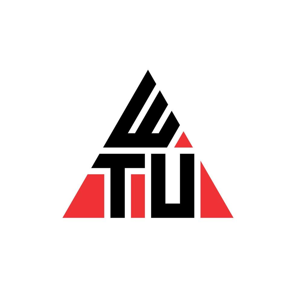 design de logotipo de letra triângulo wtu com forma de triângulo. monograma de design de logotipo de triângulo wtu. modelo de logotipo de vetor de triângulo wtu com cor vermelha. logotipo triangular wtu logotipo simples, elegante e luxuoso.