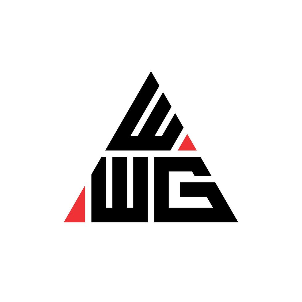 design de logotipo de letra triângulo wwg com forma de triângulo. monograma de design de logotipo de triângulo wwg. modelo de logotipo de vetor wwg triângulo com cor vermelha. logotipo triangular wwg logotipo simples, elegante e luxuoso.