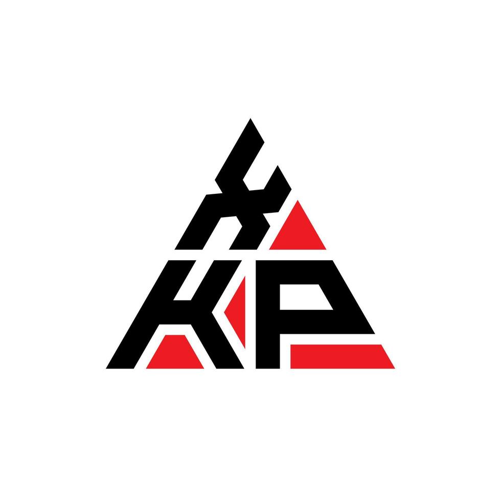 design de logotipo de letra de triângulo xkp com forma de triângulo. monograma de design de logotipo de triângulo xkp. modelo de logotipo de vetor de triângulo xkp com cor vermelha. logotipo triangular xkp logotipo simples, elegante e luxuoso.