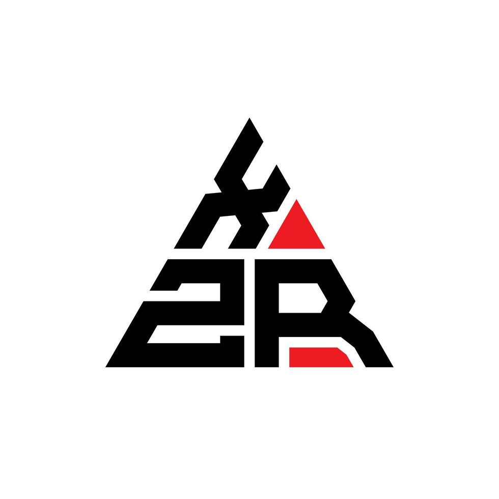 design de logotipo de letra de triângulo xzr com forma de triângulo. monograma de design de logotipo de triângulo xzr. modelo de logotipo de vetor de triângulo xzr com cor vermelha. logotipo triangular xzr logotipo simples, elegante e luxuoso.