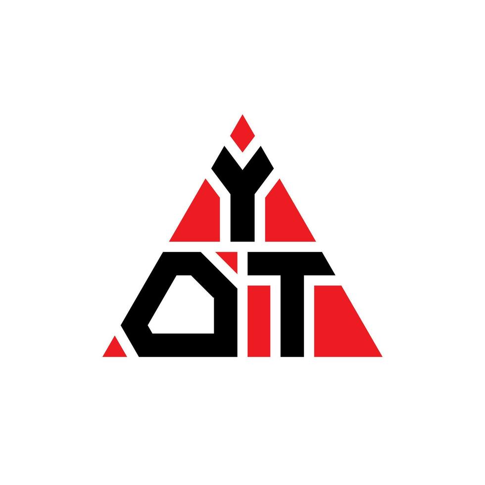 design de logotipo de letra de triângulo yot com forma de triângulo. monograma de design de logotipo de triângulo yot. modelo de logotipo de vetor de triângulo yot com cor vermelha. yot logo triangular logo simples, elegante e luxuoso.