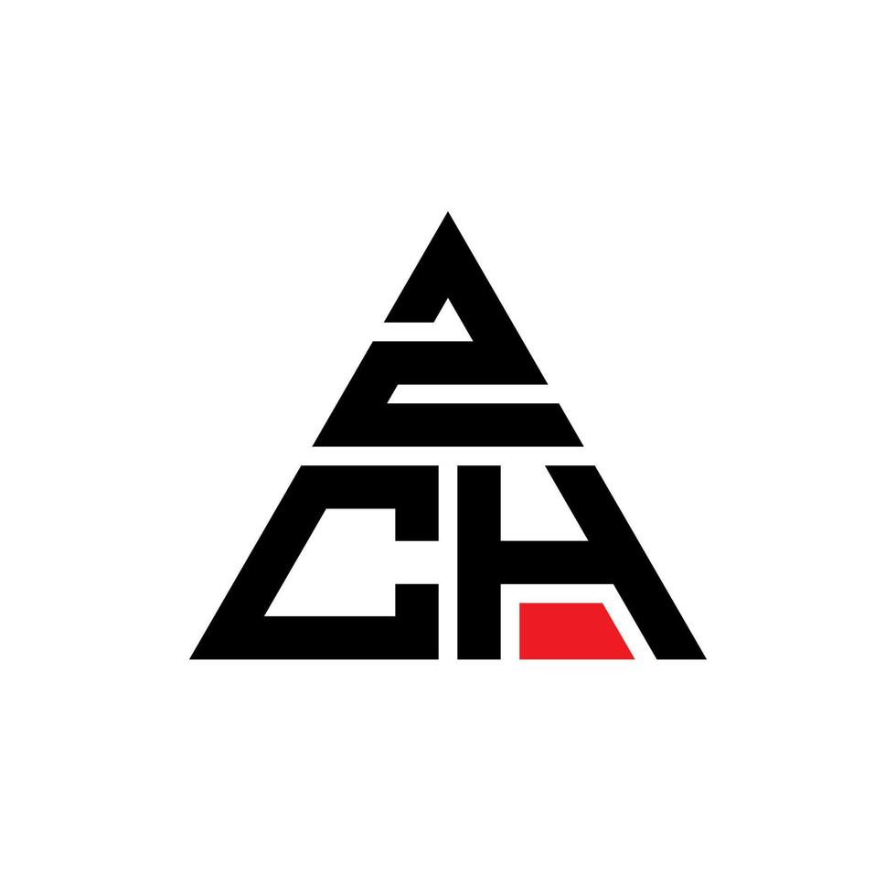 design de logotipo de letra de triângulo zch com forma de triângulo. monograma de design de logotipo de triângulo zch. modelo de logotipo de vetor de triângulo zch com cor vermelha. zch logotipo triangular logotipo simples, elegante e luxuoso.
