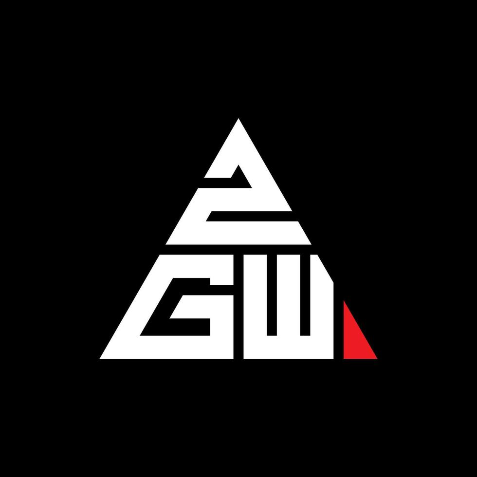 design de logotipo de letra de triângulo zgw com forma de triângulo. monograma de design de logotipo de triângulo zgw. modelo de logotipo de vetor de triângulo zgw com cor vermelha. logotipo triangular zgw logotipo simples, elegante e luxuoso.