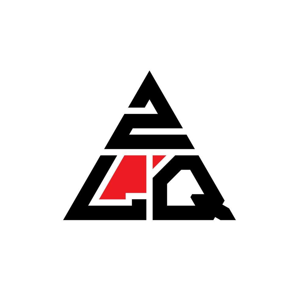 design de logotipo de letra de triângulo zlq com forma de triângulo. monograma de design de logotipo de triângulo zlq. modelo de logotipo de vetor de triângulo zlq com cor vermelha. zlq logotipo triangular logotipo simples, elegante e luxuoso.