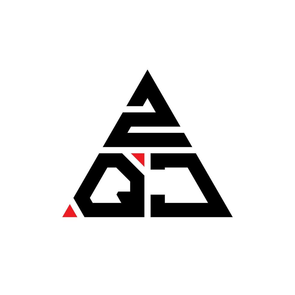 design de logotipo de letra de triângulo zqj com forma de triângulo. monograma de design de logotipo de triângulo zqj. modelo de logotipo de vetor de triângulo zqj com cor vermelha. logotipo triangular zqj logotipo simples, elegante e luxuoso.