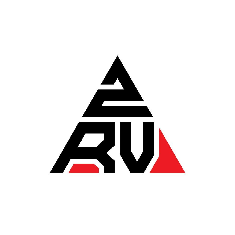 design de logotipo de letra de triângulo zrv com forma de triângulo. monograma de design de logotipo de triângulo zrv. modelo de logotipo de vetor de triângulo zrv com cor vermelha. zrv logotipo triangular logotipo simples, elegante e luxuoso.