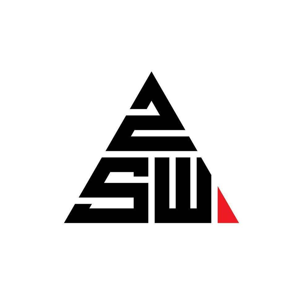 design de logotipo de letra de triângulo zsw com forma de triângulo. monograma de design de logotipo de triângulo zsw. modelo de logotipo de vetor de triângulo zsw com cor vermelha. logotipo triangular zsw logotipo simples, elegante e luxuoso.