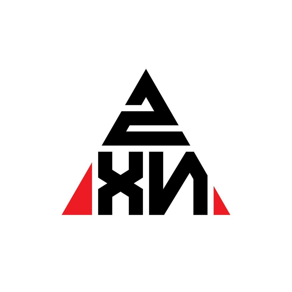 design de logotipo de letra de triângulo zxn com forma de triângulo. monograma de design de logotipo de triângulo zxn. modelo de logotipo de vetor de triângulo zxn com cor vermelha. logotipo triangular zxn logotipo simples, elegante e luxuoso.