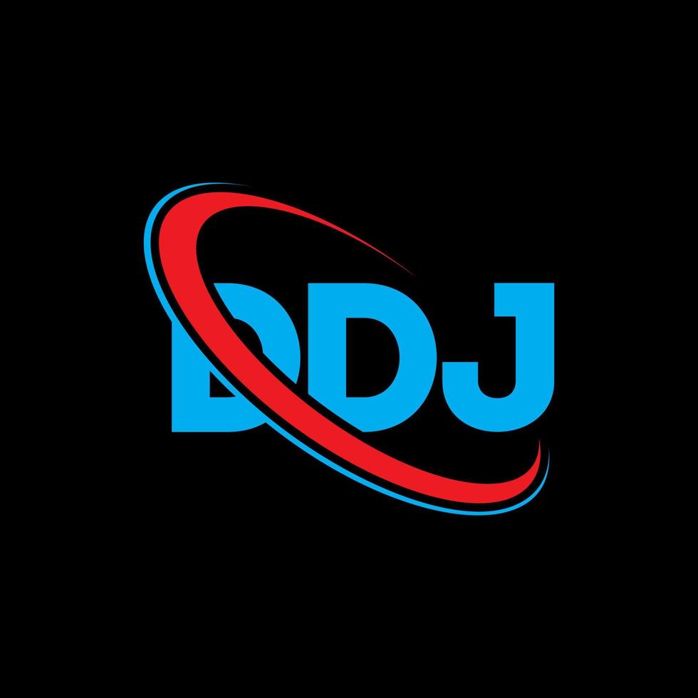 logotipo dj. letra ddj. design de logotipo de letra ddj. iniciais ddj logotipo ligado com círculo e logotipo monograma em maiúsculas. tipografia ddj para marca de tecnologia, negócios e imóveis. vetor