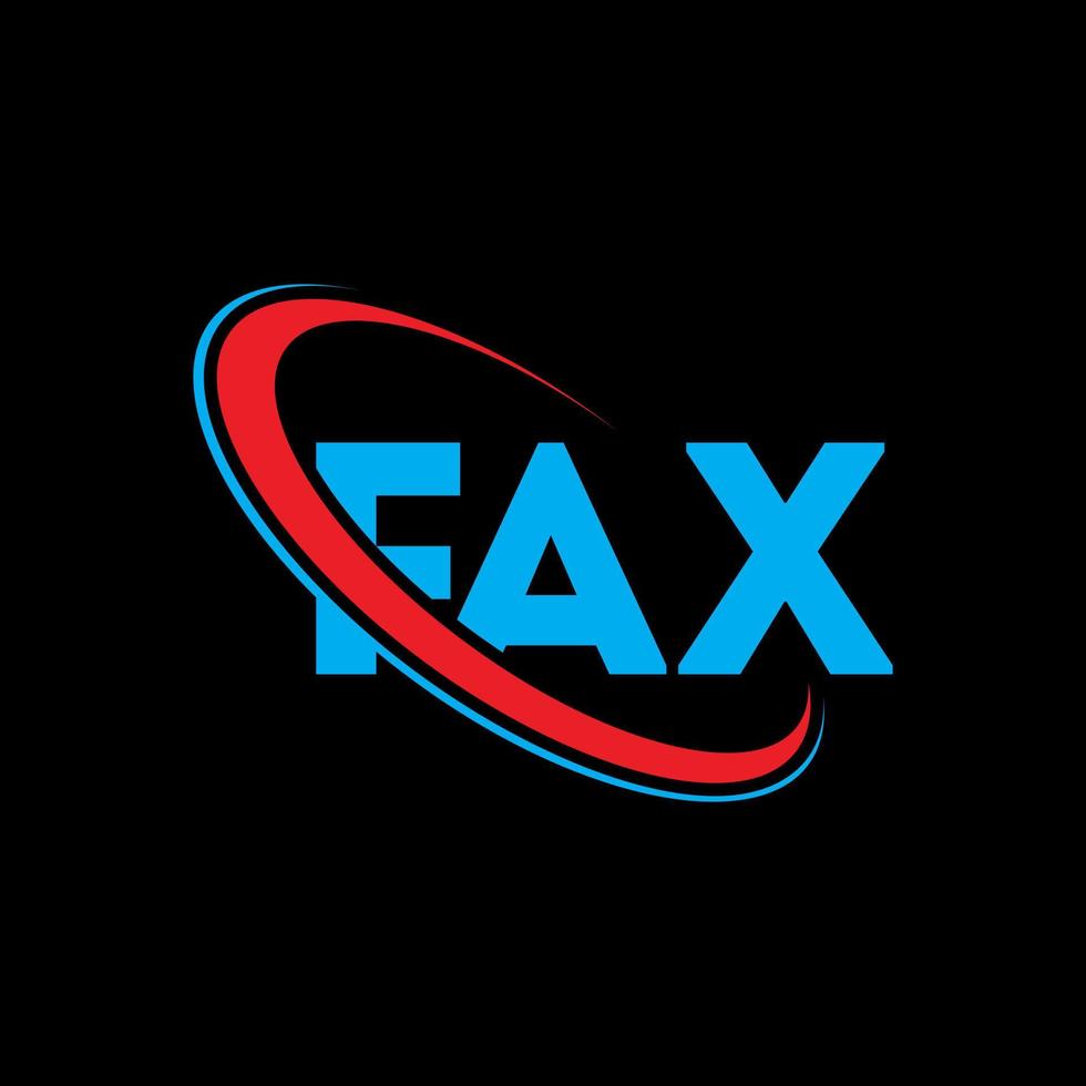 logotipo do fax. carta de fax. design de logotipo de carta de fax. logo de fax com iniciais ligado ao logotipo do monograma em letras maiúsculas e círculo. tipografia de fax para marca de tecnologia, negócios e imóveis. vetor