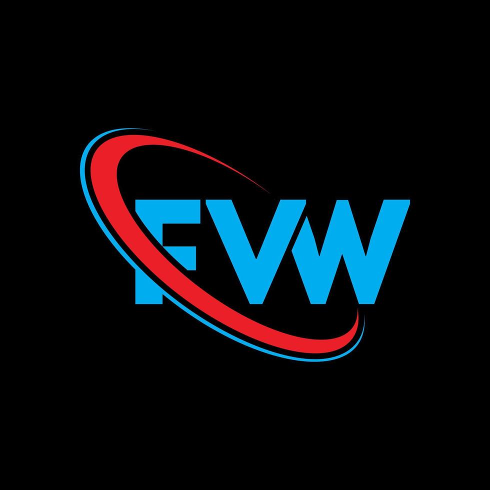 logotipo fv. carta vlw. design de logotipo de letra fvw. iniciais fvw logotipo ligado com círculo e logotipo monograma maiúsculo. tipografia fvw para marca de tecnologia, negócios e imóveis. vetor