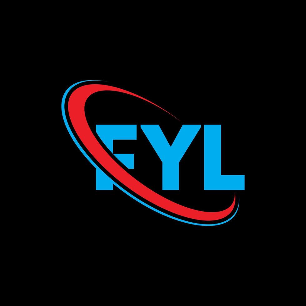 logotipo do fil. carta fil. design de logotipo de carta fyl. iniciais fyl logotipo ligado com círculo e logotipo monograma maiúsculo. tipografia fyl para marca de tecnologia, negócios e imóveis. vetor