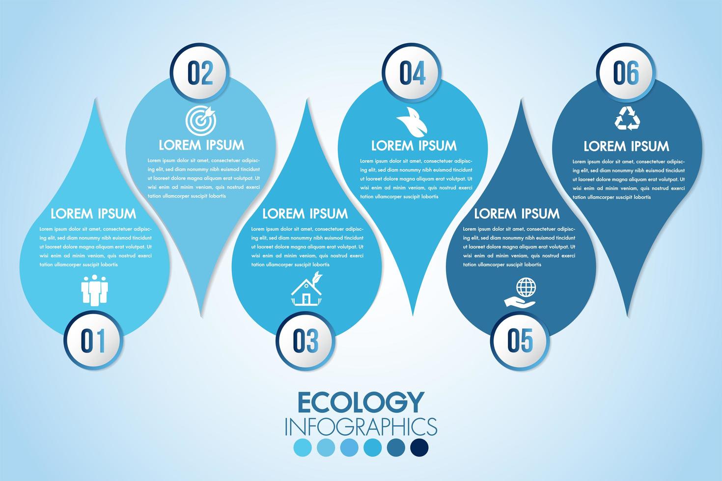 infográfico de ecologia de gota de água azul vetor