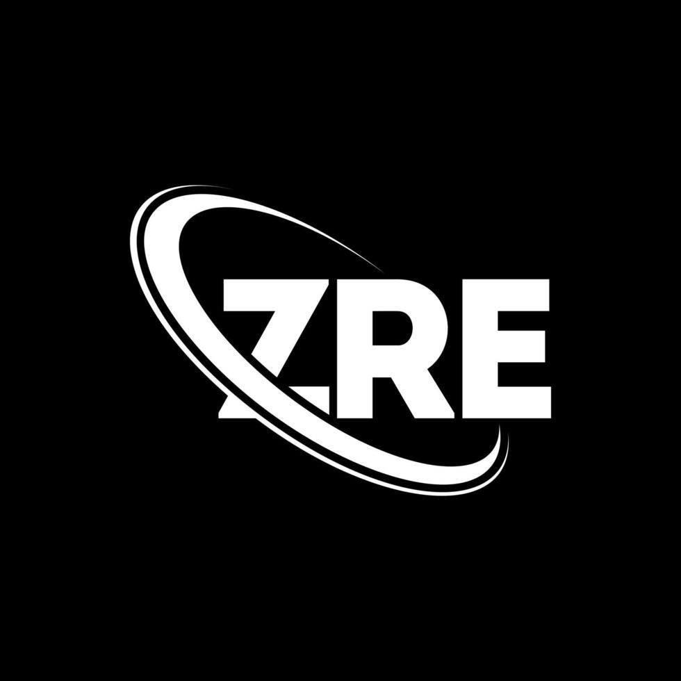 zre logotipo. carta zre. design de logotipo de letra zre. iniciais zre logotipo ligado com círculo e logotipo monograma maiúsculo. tipografia zre para marca de tecnologia, negócios e imóveis. vetor