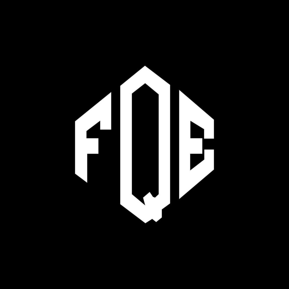 design de logotipo de carta fqe com forma de polígono. fqe polígono e design de logotipo em forma de cubo. fqe modelo de logotipo de vetor hexágono cores brancas e pretas. monograma fqe, logotipo de negócios e imóveis.