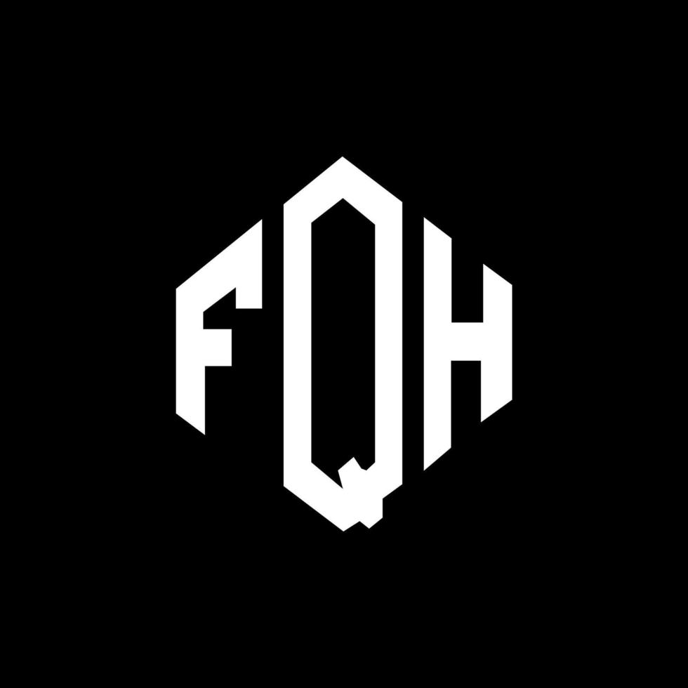 design de logotipo de letra fqh com forma de polígono. fqh polígono e design de logotipo em forma de cubo. fqh modelo de logotipo de vetor hexágono cores brancas e pretas. fqh monograma, logotipo de negócios e imóveis.