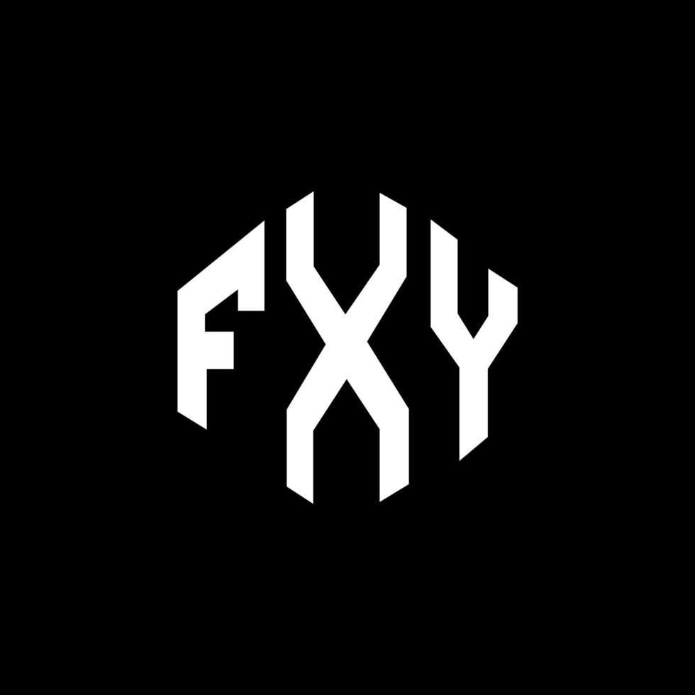 design de logotipo de letra fxy com forma de polígono. fxy polígono e design de logotipo em forma de cubo. fxy modelo de logotipo de vetor hexágono cores brancas e pretas. fxy monograma, logotipo de negócios e imóveis.