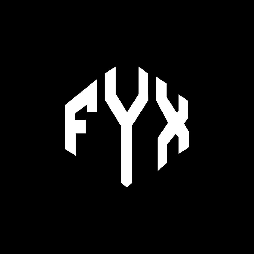 design de logotipo de carta fyx com forma de polígono. fyx polígono e design de logotipo em forma de cubo. fyx hexágono modelo de logotipo de vetor cores brancas e pretas. fyx monograma, logotipo de negócios e imóveis.