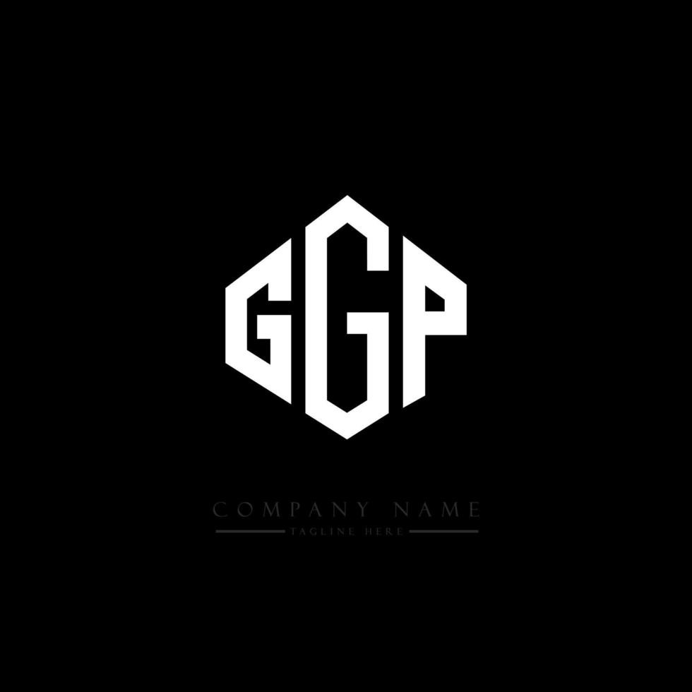 design de logotipo de carta ggp com forma de polígono. polígono ggp e design de logotipo em forma de cubo. modelo de logotipo de vetor hexágono ggp cores brancas e pretas. ggp monograma, logotipo de negócios e imóveis.