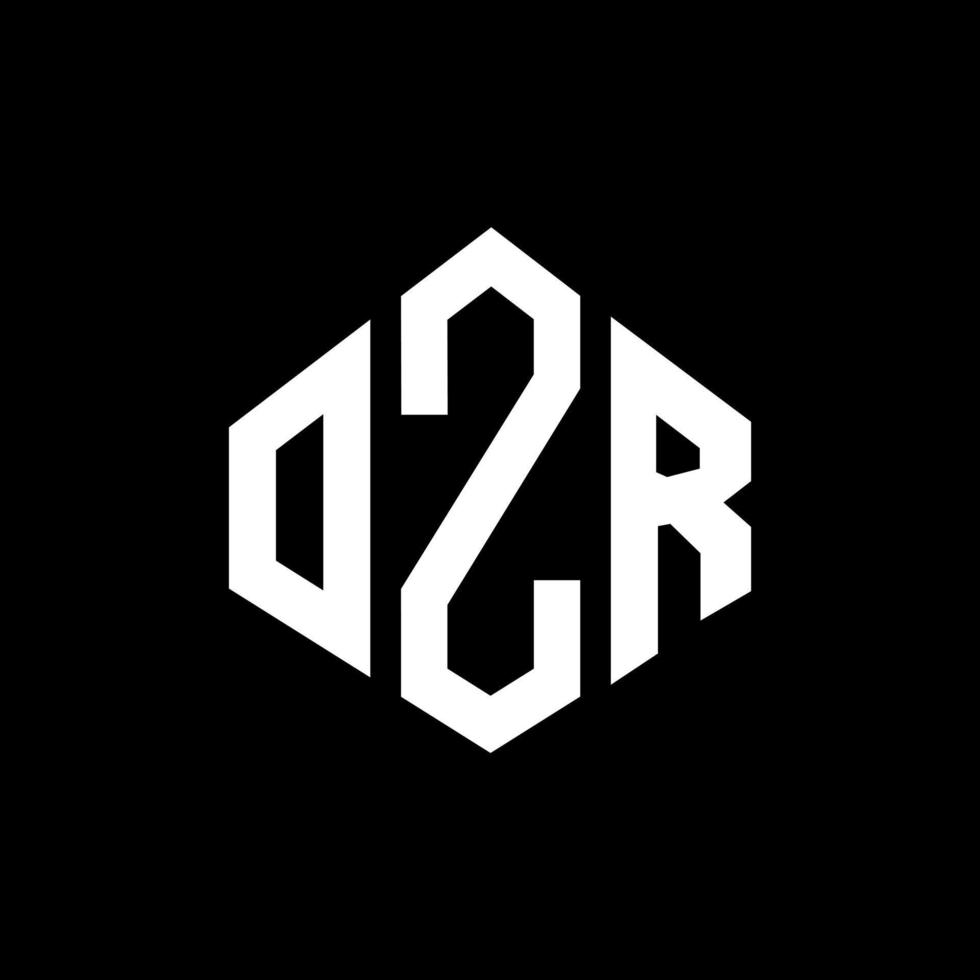 design de logotipo de carta ozr com forma de polígono. ozr polígono e design de logotipo em forma de cubo. modelo de logotipo de vetor hexágono ozr cores brancas e pretas. ozr monograma, logotipo de negócios e imóveis.