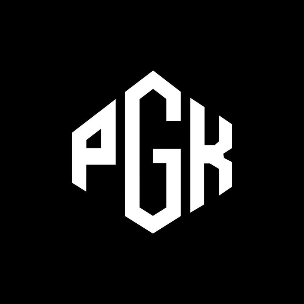 design de logotipo de carta pgk com forma de polígono. pgk polígono e design de logotipo em forma de cubo. pgk hexágono vector logo template cores brancas e pretas. pgk monograma, logotipo de negócios e imóveis.