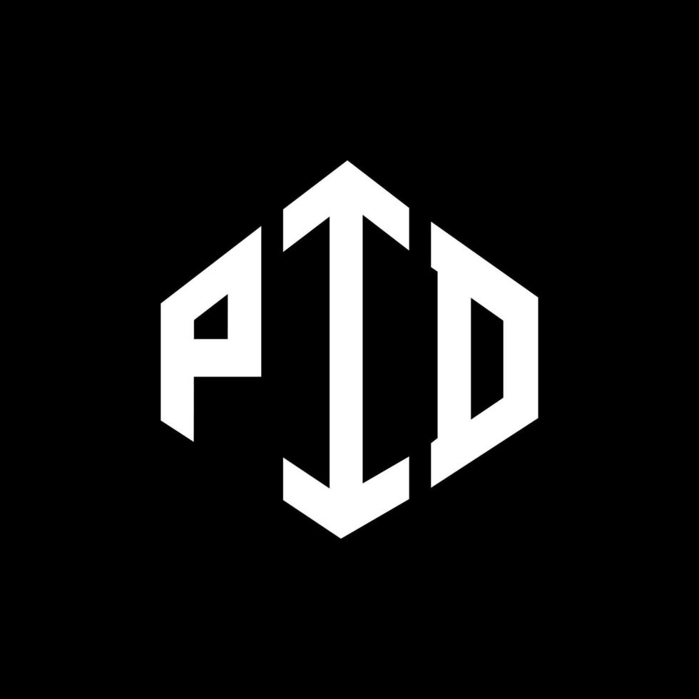 design de logotipo de letra pid com forma de polígono. pid polígono e design de logotipo em forma de cubo. modelo de logotipo de vetor de hexágono pid cores brancas e pretas. monograma pid, logotipo de negócios e imóveis.