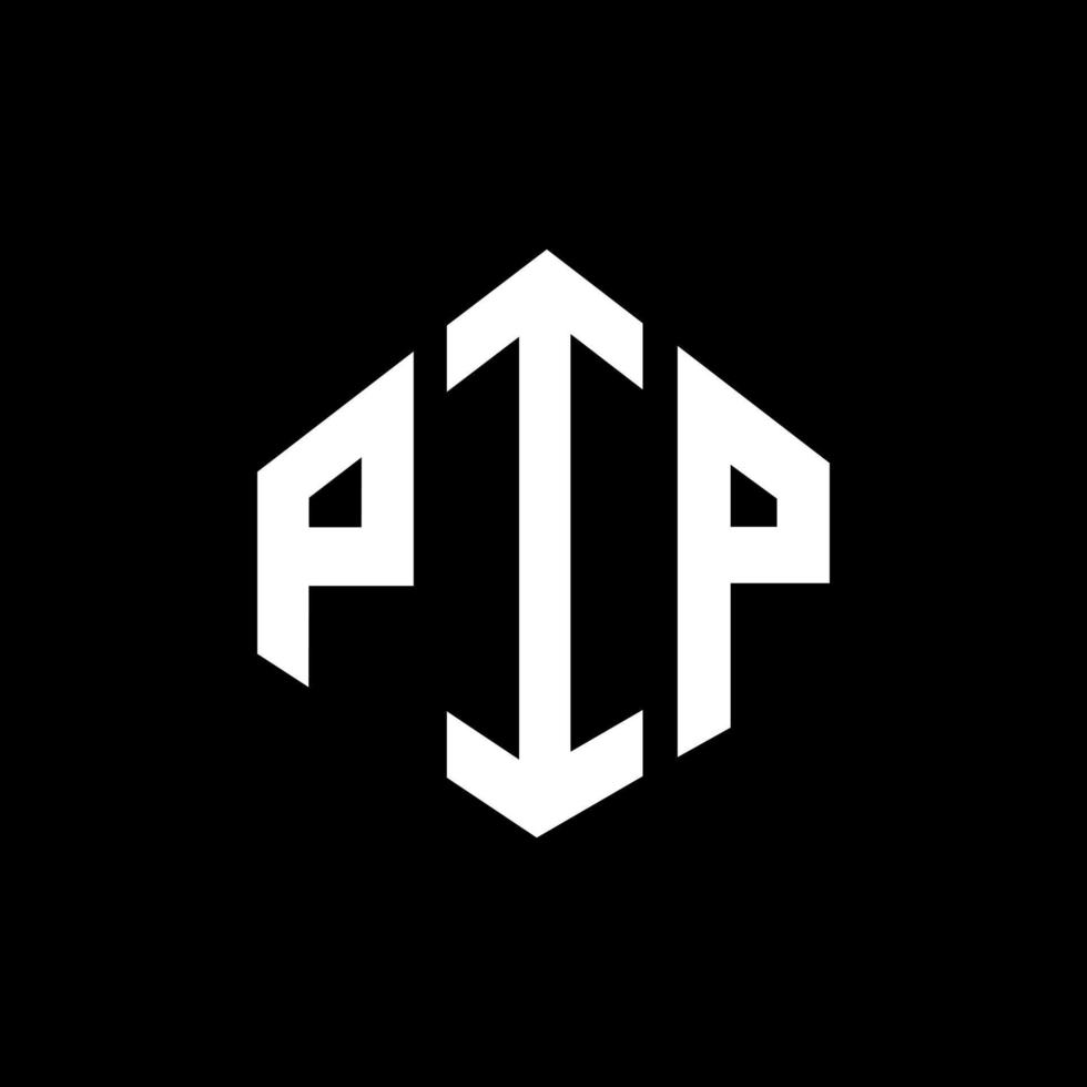 design de logotipo de carta pip com forma de polígono. design de logotipo de forma de cubo e polígono pip. pip hexágono modelo de logotipo de vetor cores brancas e pretas. monograma pip, logotipo de negócios e imóveis.