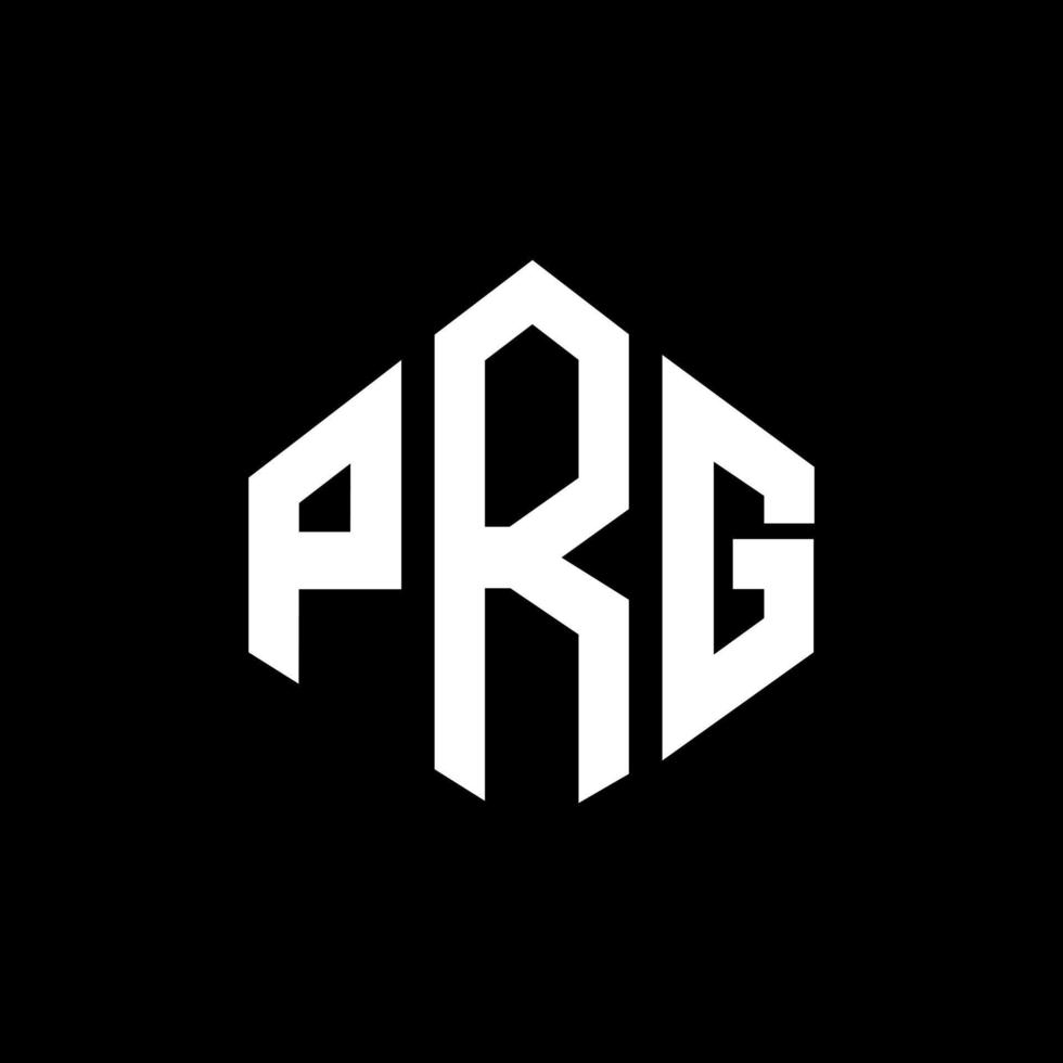 design de logotipo de carta prg com forma de polígono. prg polígono e design de logotipo em forma de cubo. prg hexágono modelo de logotipo de vetor cores brancas e pretas. prg monograma, logotipo de negócios e imóveis.