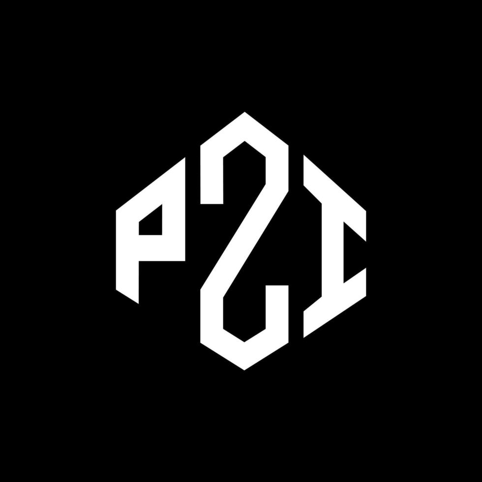 design de logotipo de carta pzi com forma de polígono. pzi polígono e design de logotipo em forma de cubo. pzi hexagon vector logo template cores brancas e pretas. pzi monograma, logotipo de negócios e imóveis.