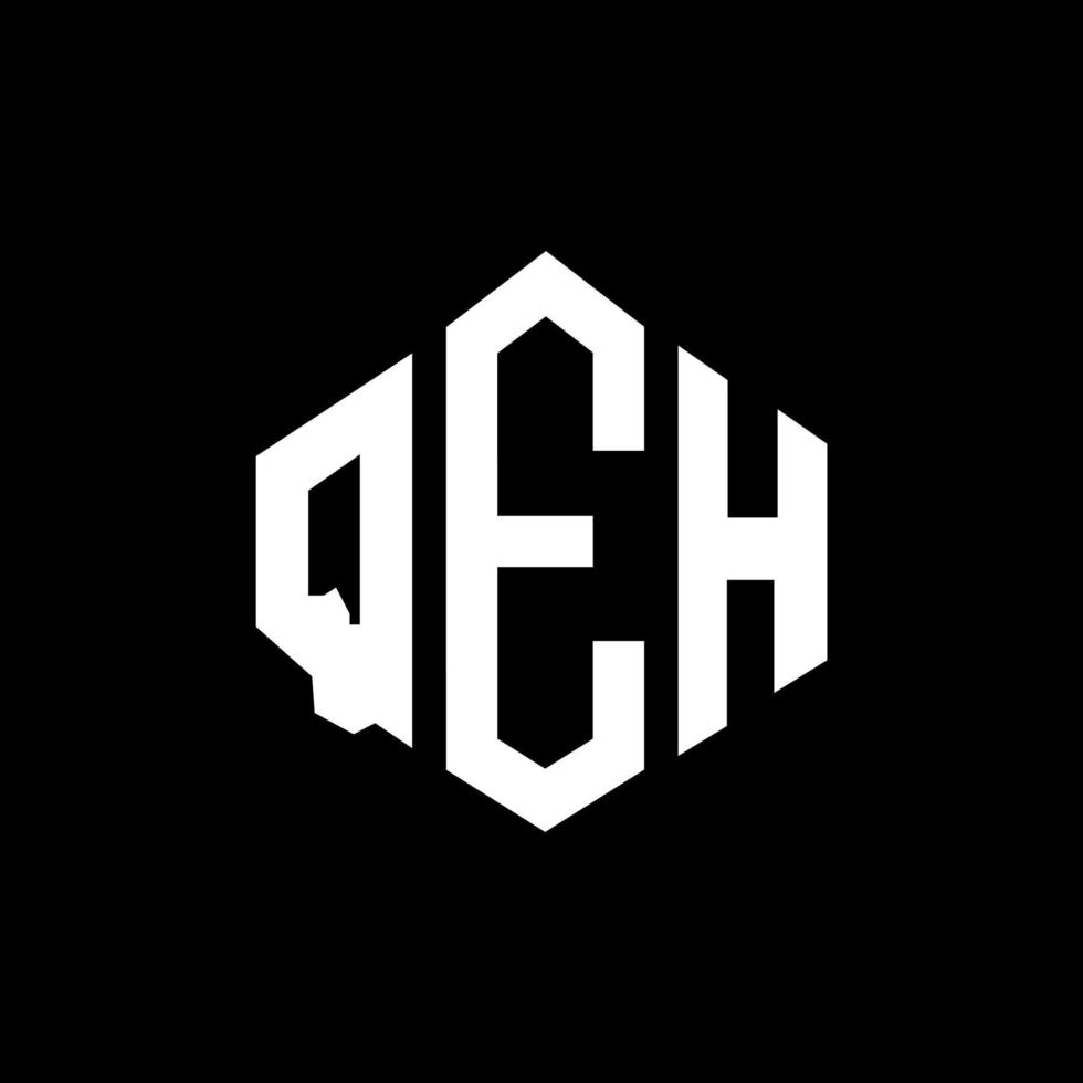 design de logotipo de carta qeh com forma de polígono. qeh polígono e design de logotipo em forma de cubo. qeh modelo de logotipo de vetor hexágono cores brancas e pretas. monograma qeh, logotipo de negócios e imóveis.