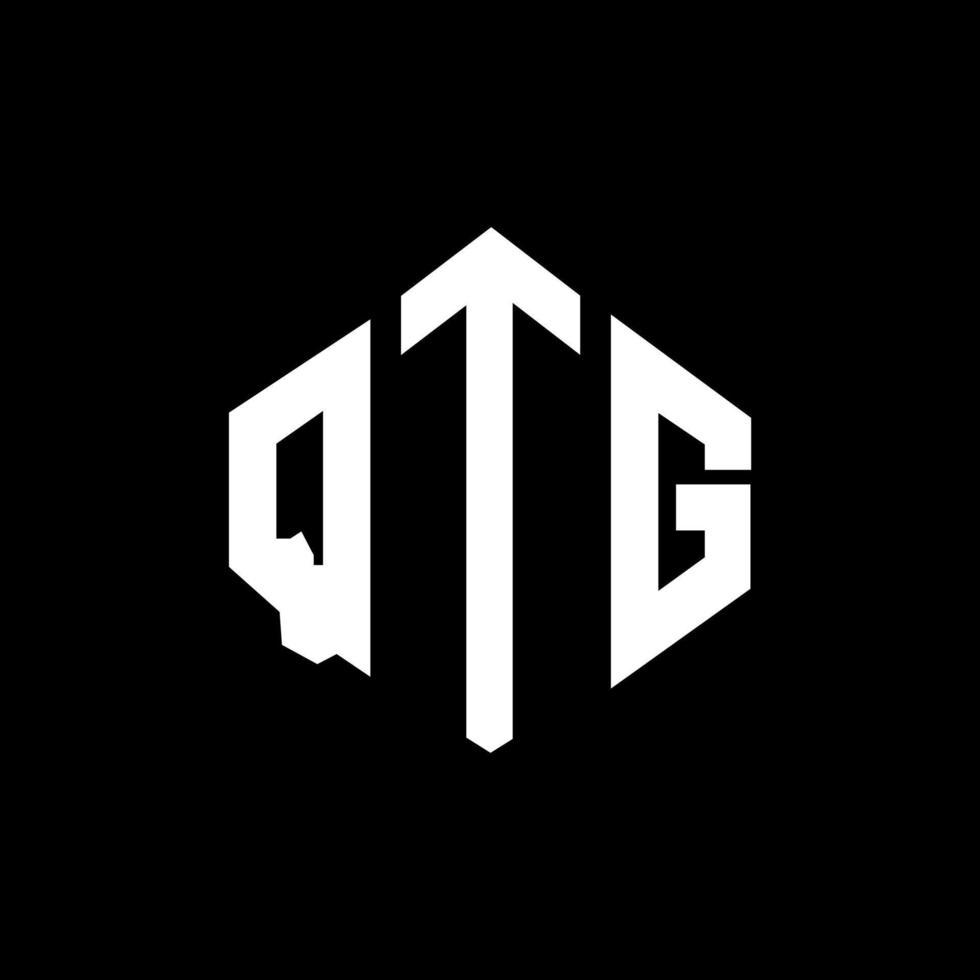 design de logotipo de letra qtg com forma de polígono. qtg polígono e design de logotipo em forma de cubo. qtg modelo de logotipo de vetor hexágono cores brancas e pretas. monograma qtg, logotipo comercial e imobiliário.