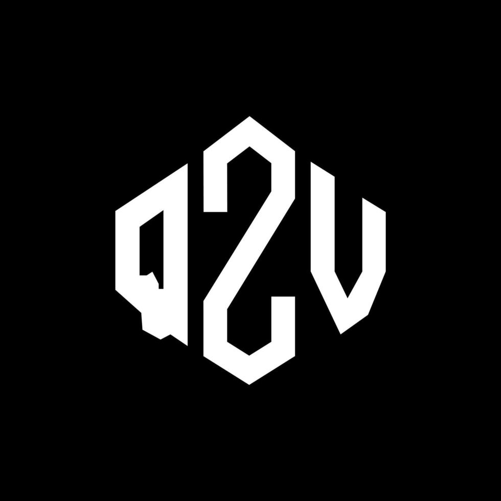 design de logotipo de letra qzv com forma de polígono. qzv polígono e design de logotipo em forma de cubo. qzv modelo de logotipo de vetor hexágono cores brancas e pretas. monograma qzv, logotipo comercial e imobiliário.