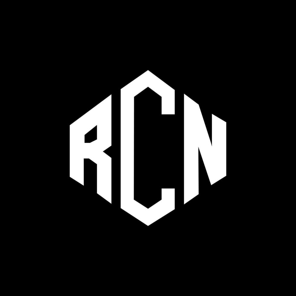 design de logotipo de carta rcn com forma de polígono. rcn polígono e design de logotipo em forma de cubo. modelo de logotipo de vetor hexágono rcn cores brancas e pretas. rcn monograma, logotipo de negócios e imóveis.