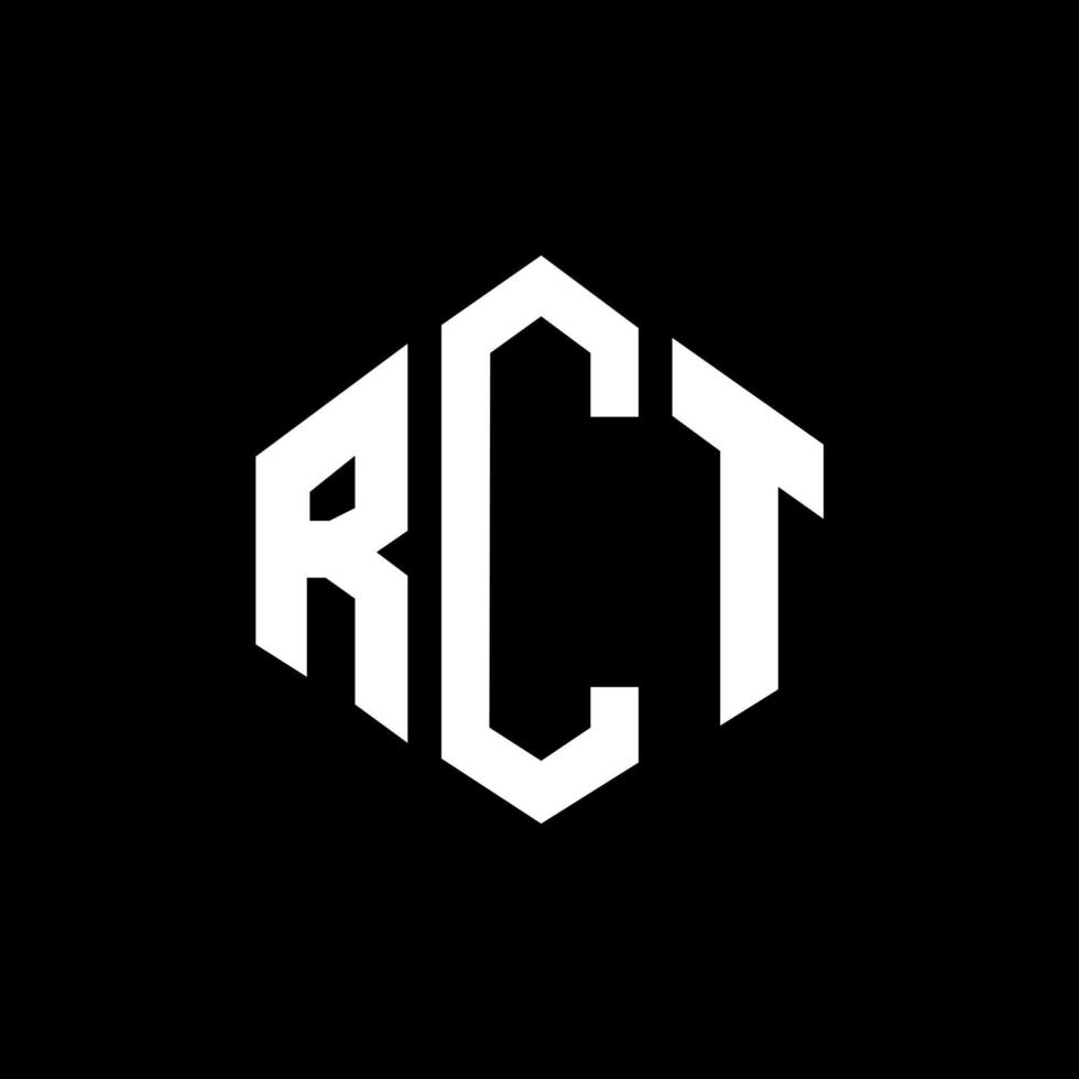 design de logotipo de carta rct com forma de polígono. rct polígono e design de logotipo em forma de cubo. modelo de logotipo de vetor hexágono rct cores brancas e pretas. rct monograma, logotipo de negócios e imóveis.