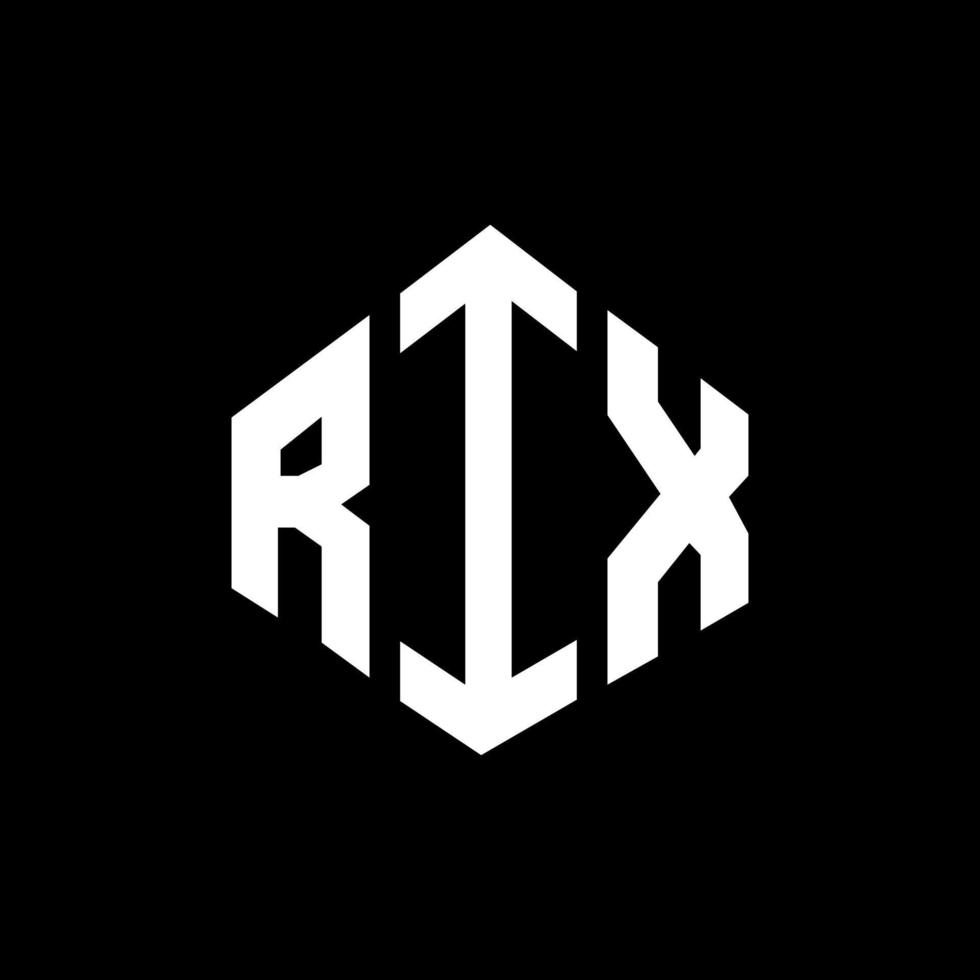 rix letter design de logotipo com forma de polígono. rix polígono e design de logotipo em forma de cubo. rix hexágono modelo de logotipo de vetor cores brancas e pretas. rix monograma, logotipo de negócios e imóveis.