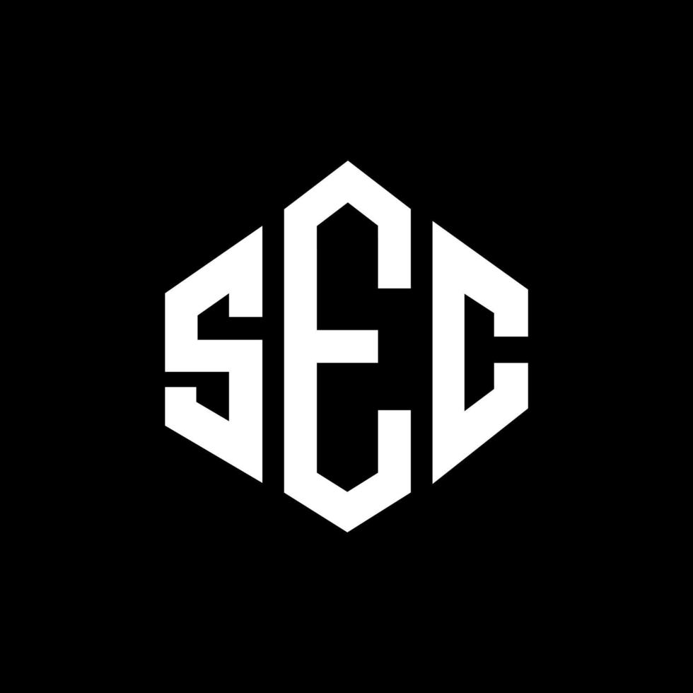 design de logotipo de carta sec com forma de polígono. sec polígono e design de logotipo em forma de cubo. sec modelo de logotipo de vetor hexágono cores brancas e pretas. sec monograma, logotipo de negócios e imóveis.