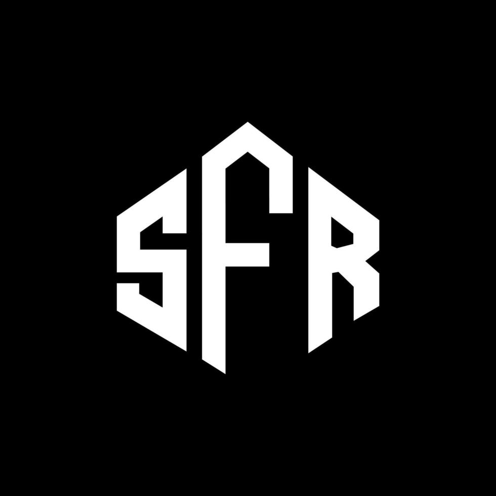 design de logotipo de carta sfr com forma de polígono. sfr polígono e design de logotipo em forma de cubo. modelo de logotipo de vetor hexágono sfr cores brancas e pretas. sfr monograma, logotipo de negócios e imóveis.