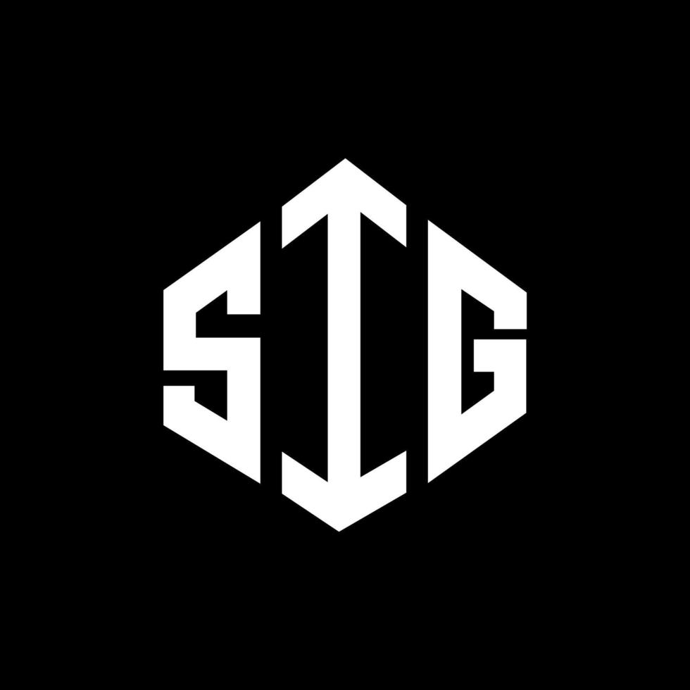 design de logotipo de carta sig com forma de polígono. sig polígono e design de logotipo em forma de cubo. sig hexagon vector logo template cores brancas e pretas. sig monograma, logotipo de negócios e imóveis.